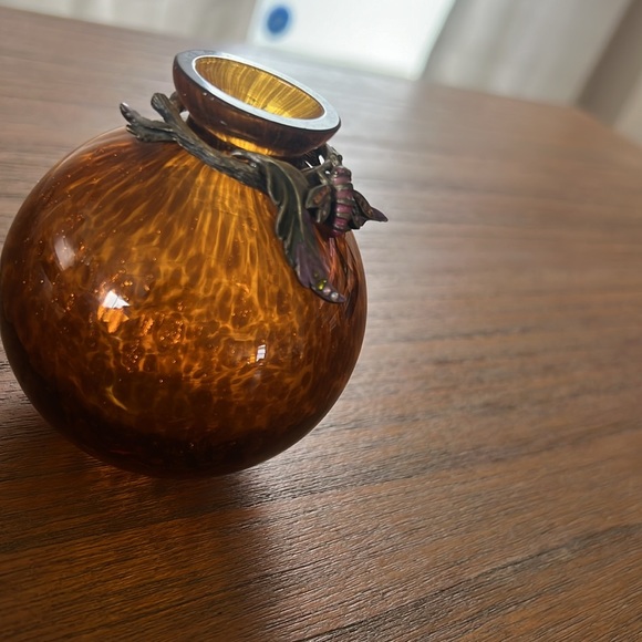 Brown Vase with Bees, Crystals, Gold - Picture 7 of 7